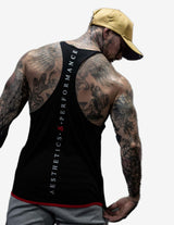 Guru Muscle Signature T-BACK singlet Black/Red, view 2