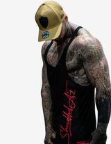 Guru Muscle Signature T-BACK singlet Black/Red, view 3