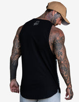 Guru Muscle Surge Reflective Longline Tank Black, view 4