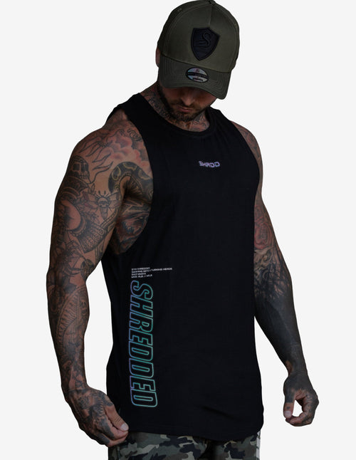 Guru Muscle Surge Trip Reflective Longline Tank