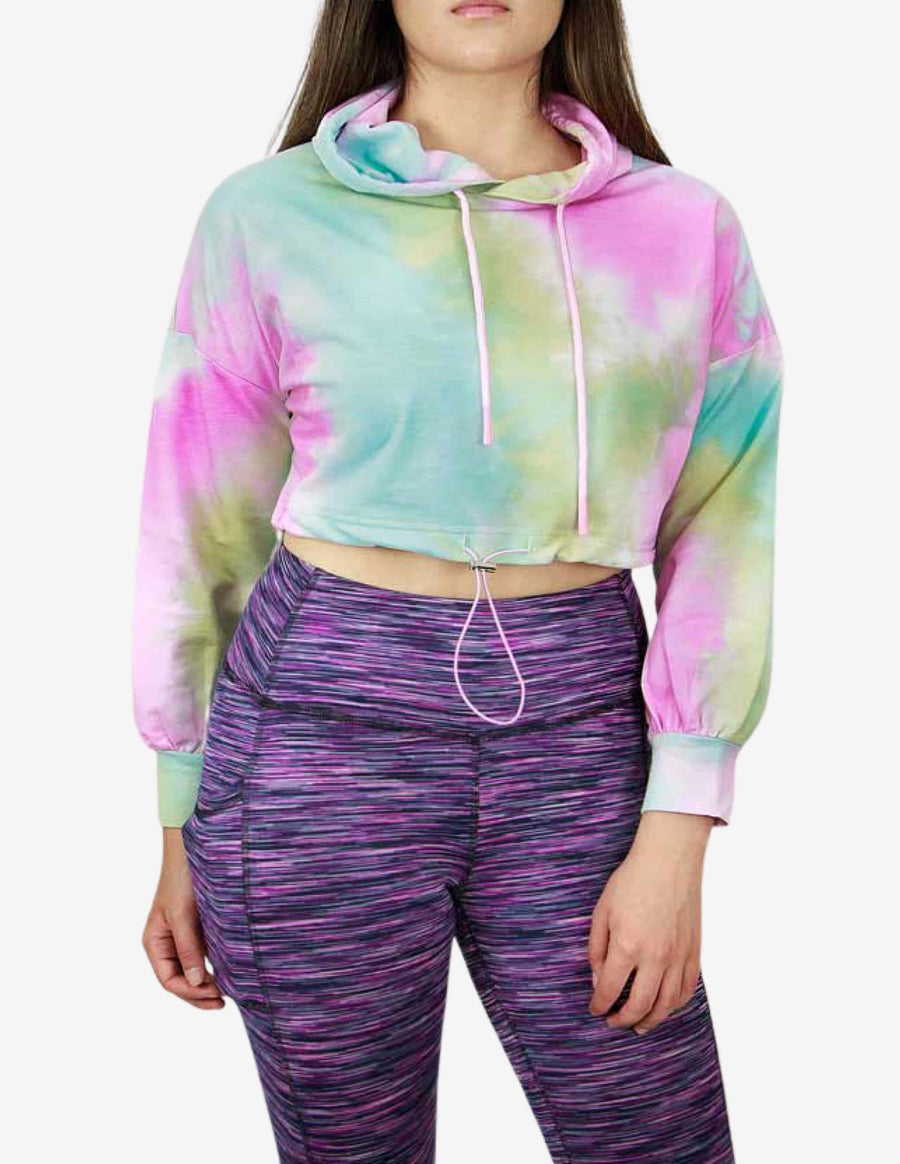 Guru Muscle Tie Dye Cropped Hoodie