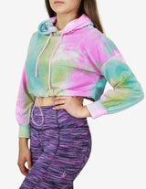 Guru Muscle Tie Dye Cropped Hoodie, view 2