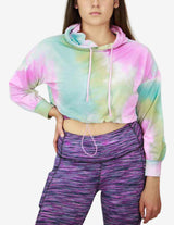 Guru Muscle Tie Dye Cropped Hoodie, view 3