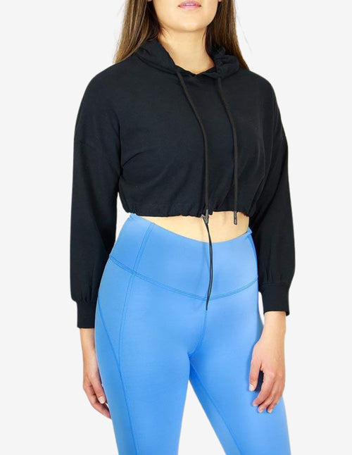 Guru Muscle Training Cropped Hoodie - Black