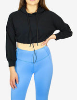 Guru Muscle Training Cropped Hoodie - Black, view 3