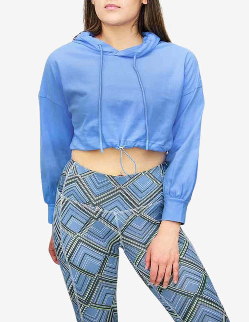 Guru Muscle Training Cropped Hoodie - Blue