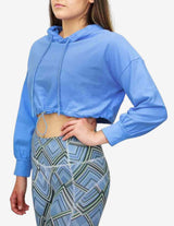 Guru Muscle Training Cropped Hoodie - Blue, view 2