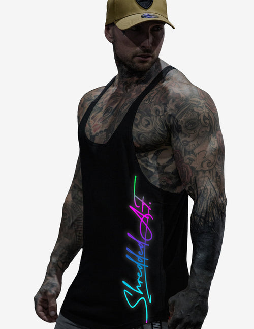 Guru Muscle Trip Reflective Signature Tank Black