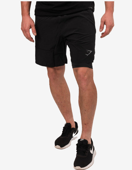 Guru Muscle Two in One Shorts Black