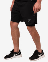 Guru Muscle Two in One Shorts Black, view 2