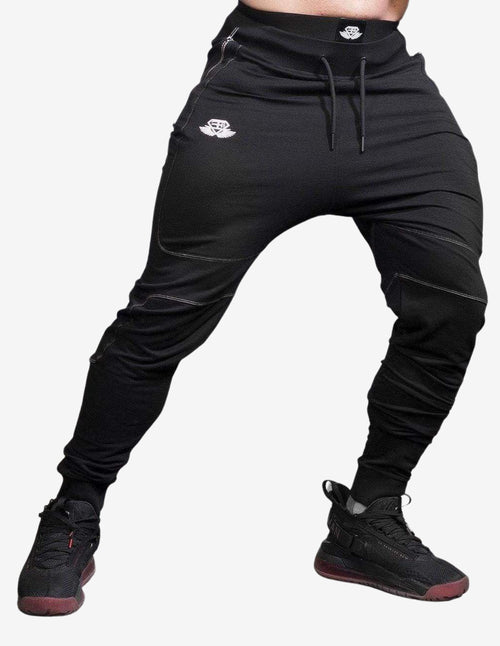 Guru Muscle Wodan Jogger – Black & Crimson Coral