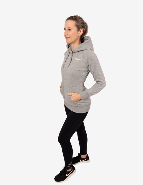 Guru Muscle WOMEN'S CREST HOODIE LIGHT GREY MARL