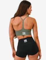 Guru Muscle WOMEN'S GYM CROP TOP | SUPER KHAKI, view 2