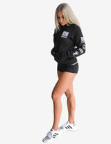 Guru Muscle Women's Gym Hoodie | Heist | Black, view 3