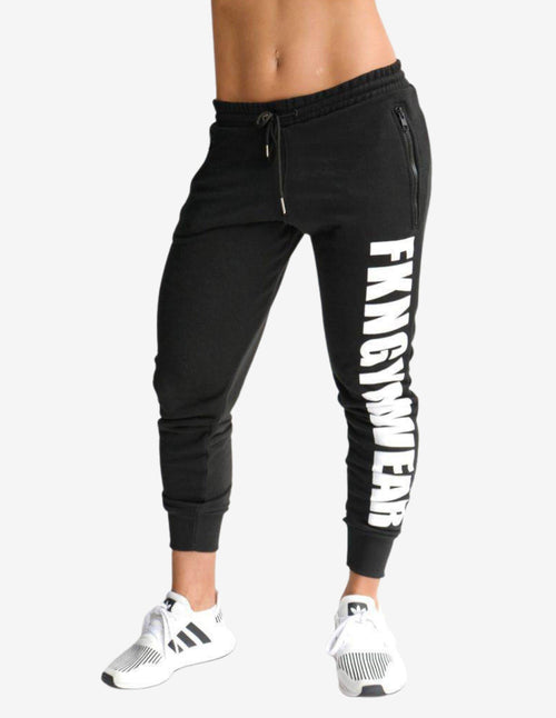 Guru Muscle Women's Gym Track Pants | Bootyfit | Black