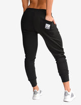 Guru Muscle Women's Gym Track Pants | Bootyfit | Black, view 2