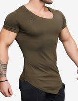 Guru Muscle YUREI – asymmetric V neck Army Green, view 2