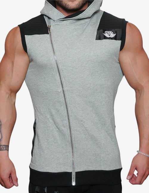 Guru Muscle YUREI Sleeveless vest – LIGHT GREY & BLACK ACCENTS