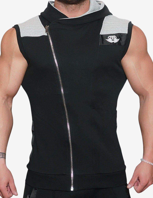 Guru Muscle YUREI Sleeveless vest – BLACK & LIGHT GREY ACCENTS