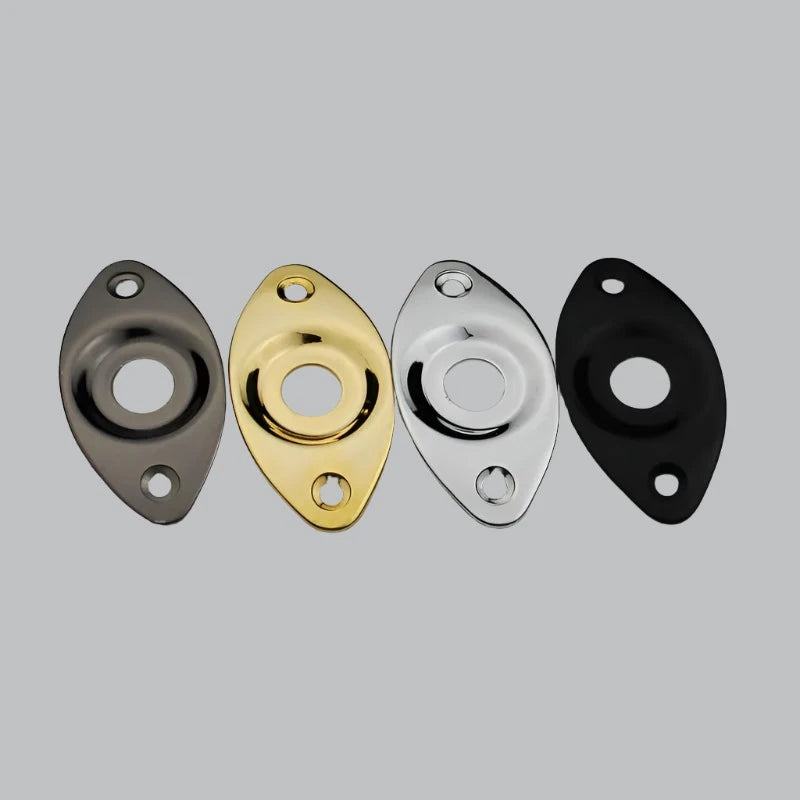 Guyker 1 Piece Oval Curved Metal Jack Plate For Electric Guitar Bass Made In KOREA