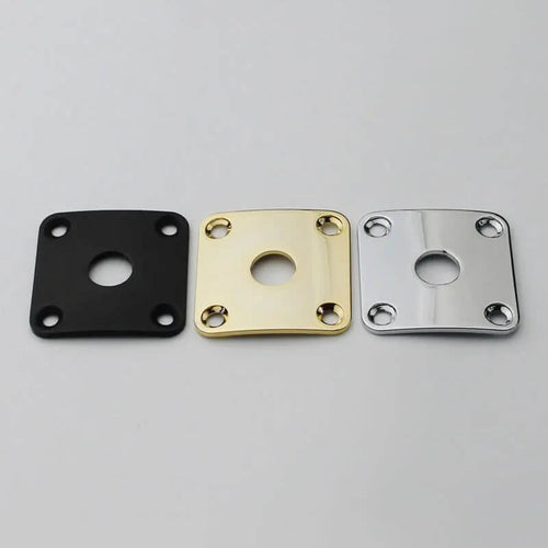 Guyker 1 Piece Square Curved Metal Jack Plate For Electric Guitar Bass