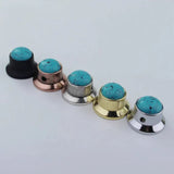 Guyker CKB020X  Blue Turquoise Surface Electric Guitar Bass Metal Control Volume Knob, view 2