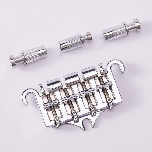 Guyker BG004 3 Point 4 String Bass Bridge Tailpiece Chrome For GBS EP