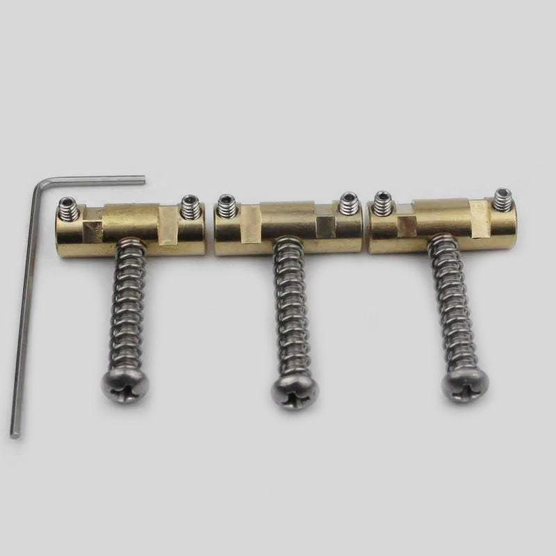 Guyker A Set Guitar Bridge Saddles (3 PCS) FD vintage 52 62 Brass Compensated Saddles for TL Replacement Part