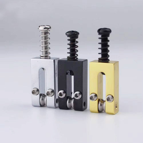 Guyker Brass Bridge Roller Saddles For FD Strat & TL Electric Guitar With Chrome Screws