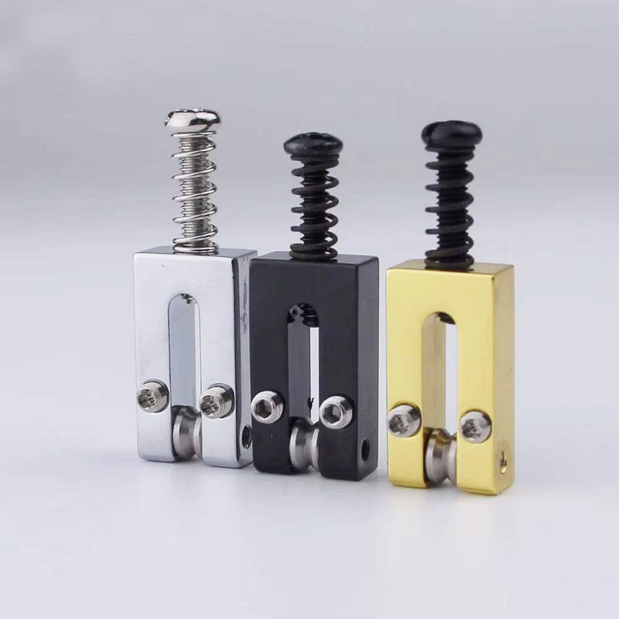 Guyker Brass Bridge Roller Saddles For FD Strat & TL Electric Guitar With Chrome Screws