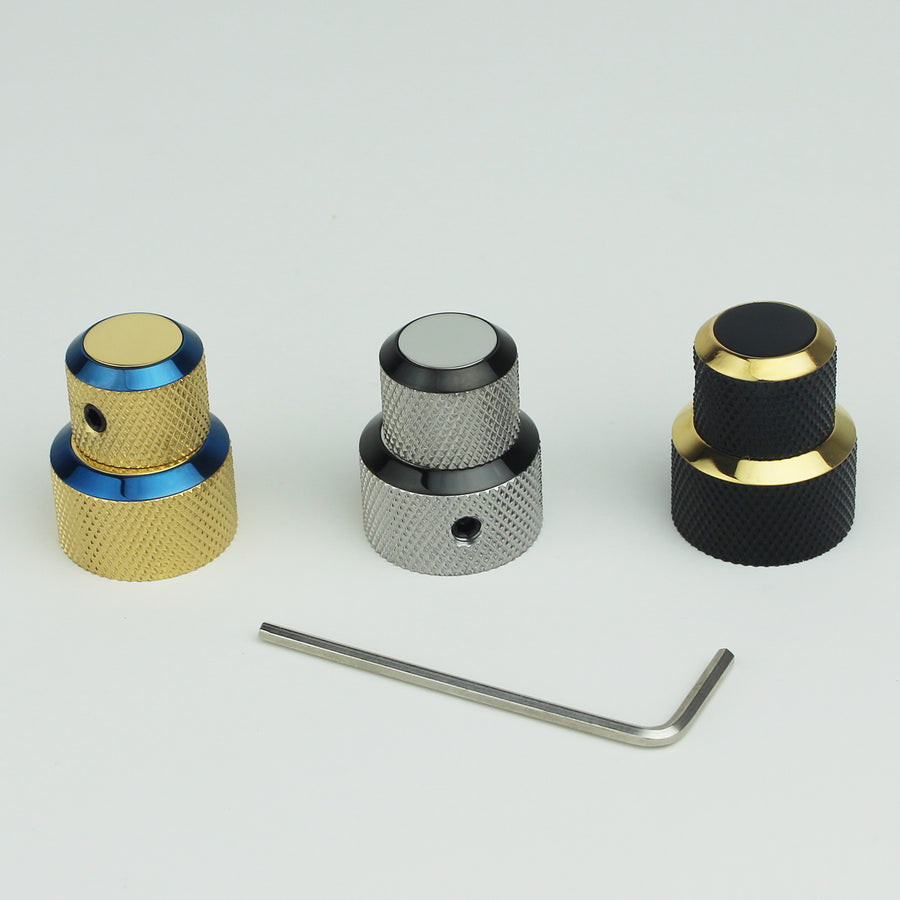 Guyker CKB004-New Guitar Volume Tone Dual Knurled Control Knobs, Control Knobs High Grade Dome Volume Tone Knob Replacement