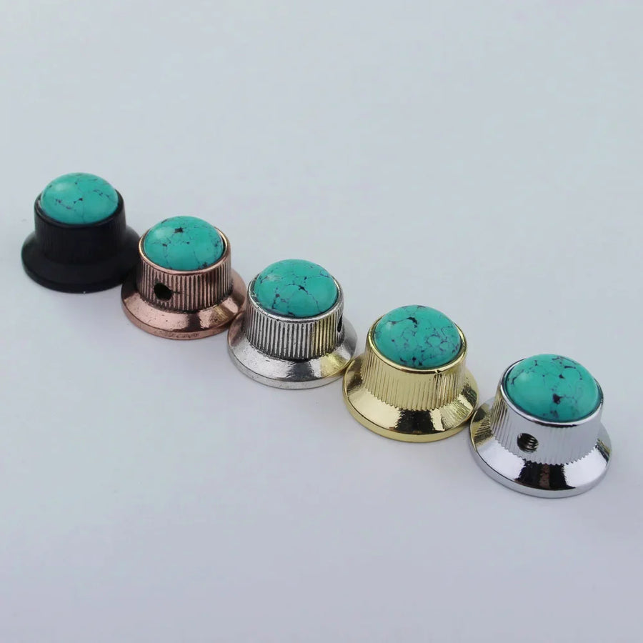 Guyker CKB020X Metal Control Green Turquoise Knobs for Electric Guitar & Bass