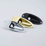 Guyker 1 Piece Oval Curved Metal Jack Plate Jackplate Chrome/ Smoke Gray for Electric Guitar Bass, view 5