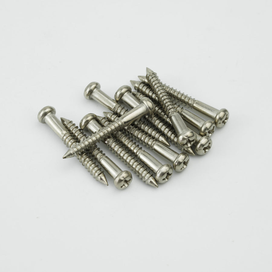 Guyker Bridge Mounting Screws M3.5 x 28mm Stainless Steel Set of 12 for Guitar & Bass