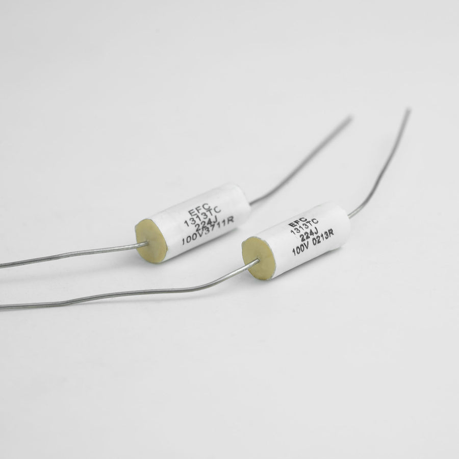 Guyker EFC 1313TC Through-Hole Capacitor 0.22µF 100V Axial Lead Capacitor, 1 Set / 2 Pcs