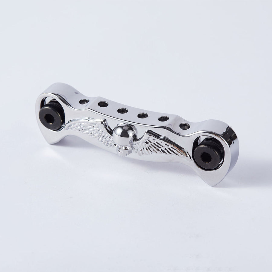 Guyker Guitar Tailpiece Skeleton Wings Stop Bar with Studs GS009