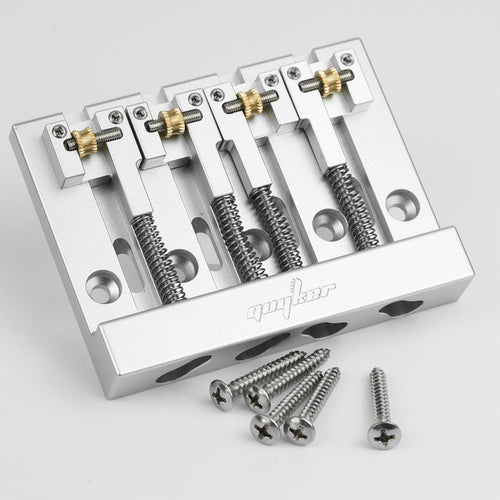 Guyker GBA-406 CNC 4-String Bass Bridge in Aerospace Aluminum Alloy for Bass Guitar