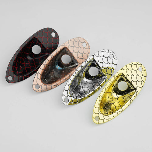 Guyker GJ-009 Metal Jack Plate with Scale Texture Design for Electric Guitar