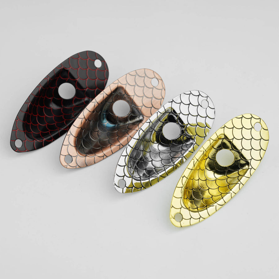 Guyker GJ-009 Metal Jack Plate with Scale Texture Design for Electric Guitar