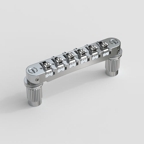 Guyker GM008 Adjustable Tune-O-Matic Roller Saddle Locking Bridge Zinc Alloy Body with Stainless Steel Components and Larger Screws for Electric Guitars