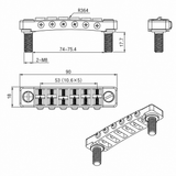 Guyker GMA-015A 6-String Tune-O-Matic Bridge CNC Aluminum Alloy, view 6