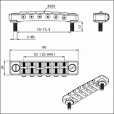 Guyker GMA-015B 6-String Tune-O-Matic Bridge CNC Aluminum Alloy, view 5