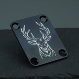 Guyker GN003 Stainless Steel Deer 4-Hole Neck Plate for Electric Guitar, view 3