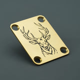 Guyker GN003 Stainless Steel Deer 4-Hole Neck Plate for Electric Guitar, view 4