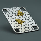 Guyker GN005 Stainless Steel Bee 4-Hole Neck Plate for Electric Guitar, view 3