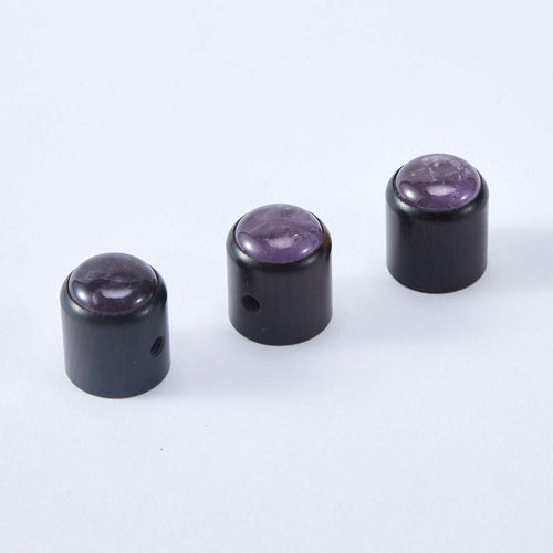 Guyker WK013 Guitar Bass Natural Amethyst Stone Surface Control Knobs with 6mm Dia.