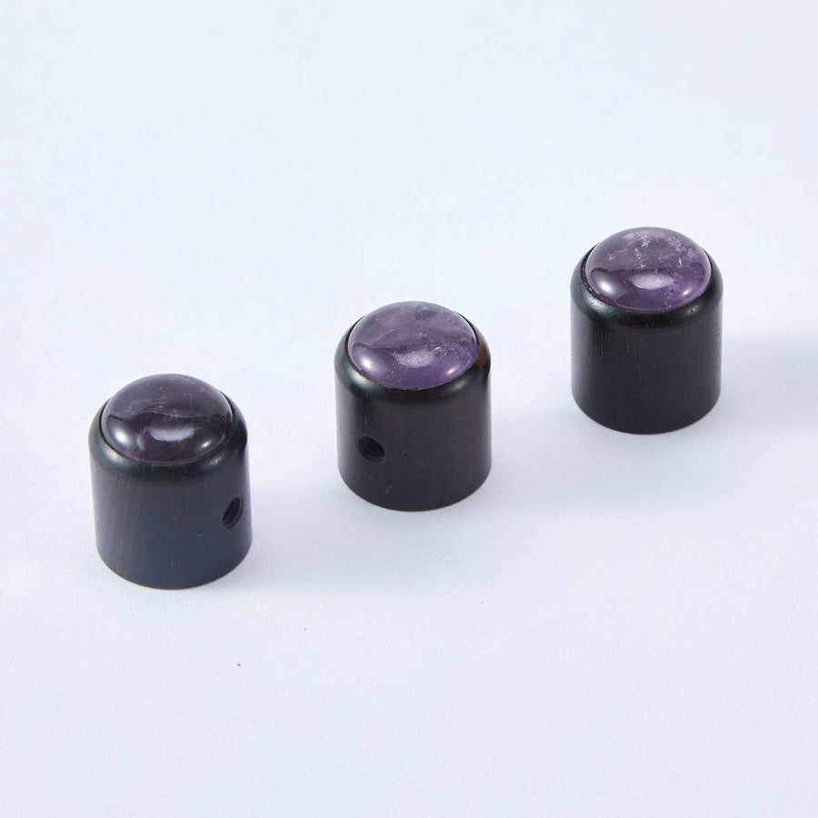 Guyker WK013 Guitar Bass Natural Amethyst Stone Surface Control Knobs with 6mm Dia.