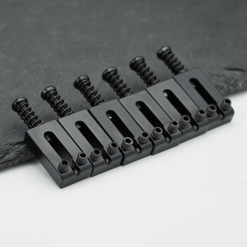 Guyker MA001 Guitar Bridge Saddles Stainless Steel Block Style Set of 6