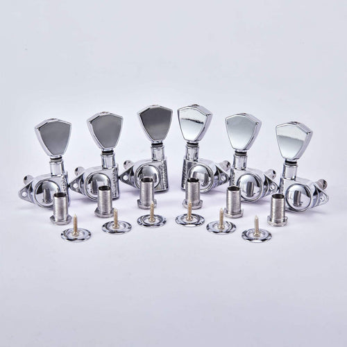 Guyker GK-104 Guitar Machine Heads (3L + 3R Handed) - 1:21 Sealed Tuning Key Pegs