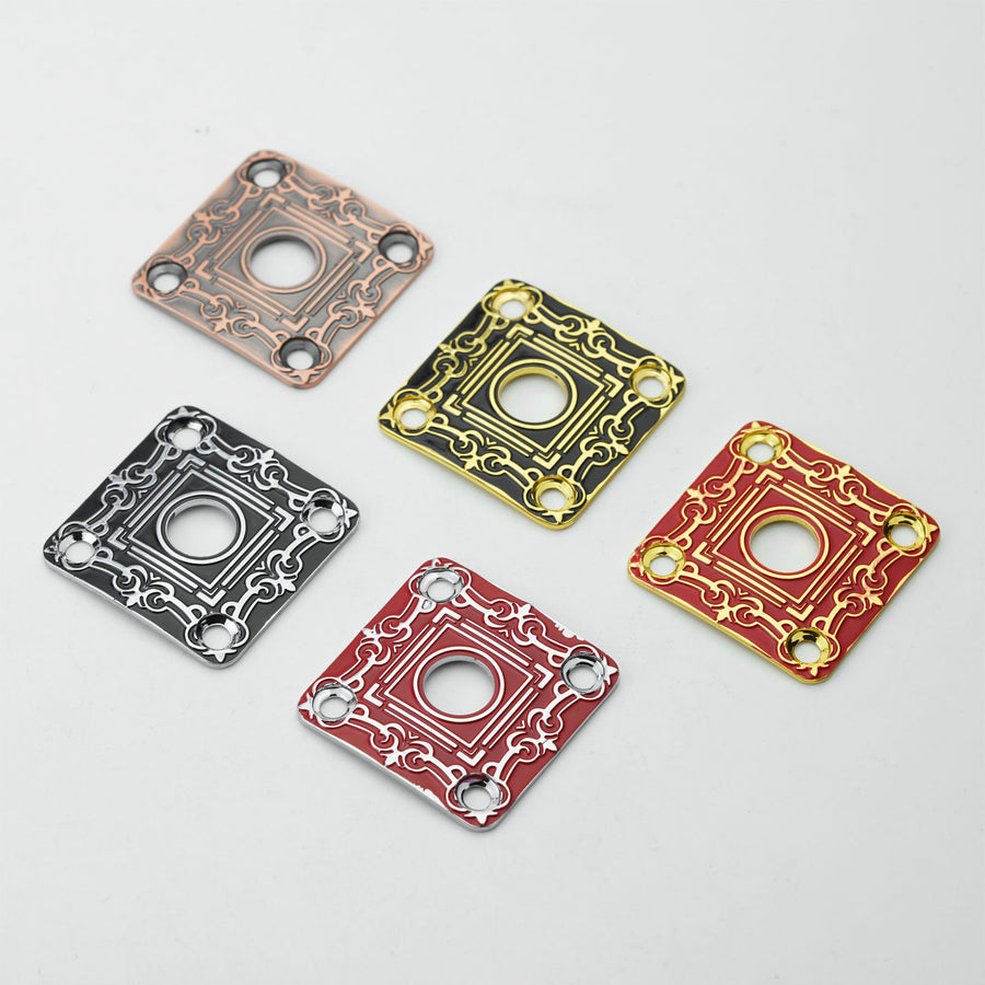 Guyker Square Curved Metal Jack Plate For Electric Guitar Bass GJ012